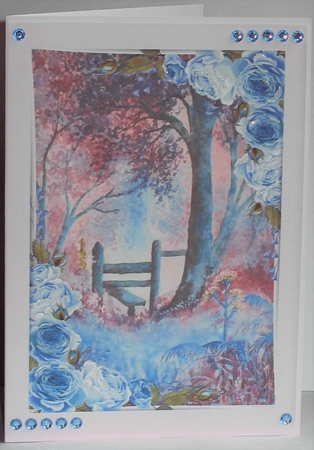 Beautiful Blue Roses with Verse by Hazel Underwood