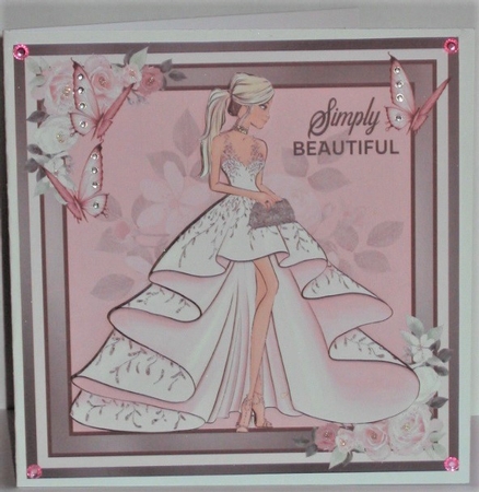 Simply Beautiful 7x7 Quick card 2 RED,BRUNETTE,BLONDE GIRLS by Hazel Underwood