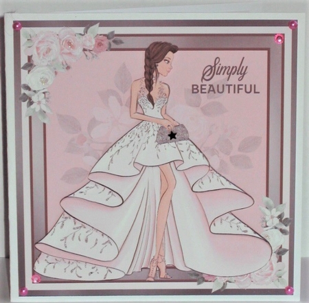 Simply Beautiful 7x7 Quick card 2 RED,BRUNETTE,BLONDE GIRLS by Hazel Underwood