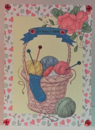 The Knitting Basket Quick Card by Hazel Underwood