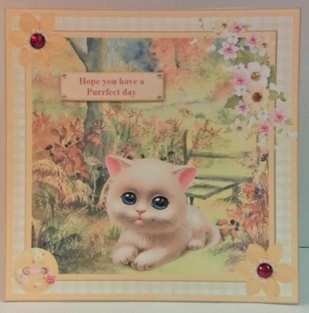 Hope You Have a Purrfect Day Card Topper & Decoupage by Hazel Underwood