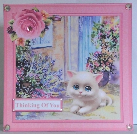 Cute Kitten Scene Topper & Decoupage by Hazel Underwood