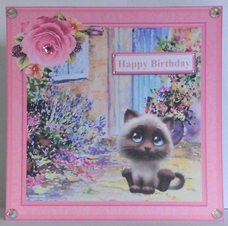 Cute Kitten Scene Topper & Decoupage by Hazel Underwood