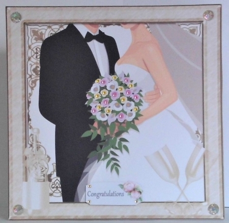 Bride & Groom topper with gift tag Gold by Hazel Underwood
