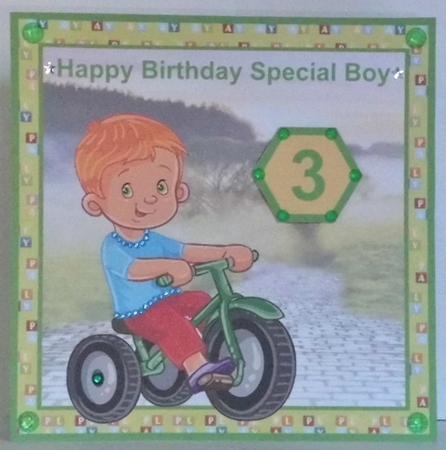 Boy on tricycle mini kit by Hazel Underwood