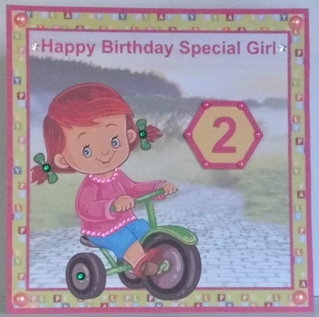 Girl on tricycle mini kit by Hazel Underwood