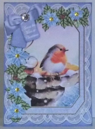 Blue Robin Across the Miles 7x5in Fancy Lace Step by Step by Hazel Underwood