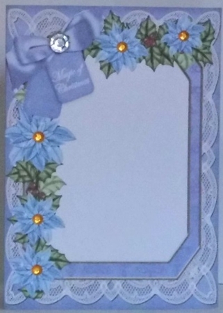 Blue Robin Across the Miles 7x5in Fancy Lace Foldable Insert by Hazel Underwood
