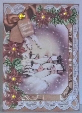 Snow Village Across the Miles 7x5in Fancy Lace Step by Step by Hazel Underwood