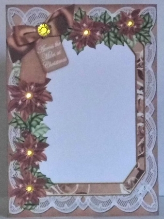 Snow Village Across the Miles 7x5in Fancy Lace Foldable Insert by Hazel Underwood