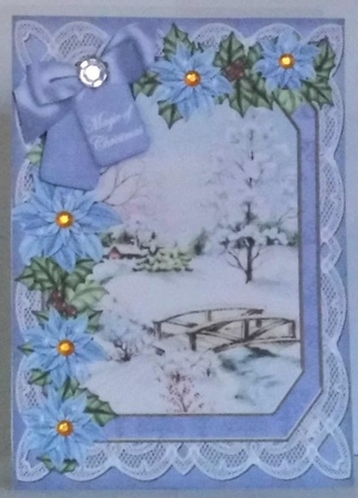 Snow Scene Magic of Christmas 7x5in Fancy Lace Step by Step by Hazel Underwood