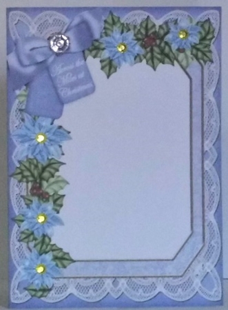 Snow Scene Magic of Christmas 7x5in Fancy Lace Foldable Insert by Hazel Underwood