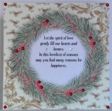 Beautiful 8x8 Christmas Insert with Verse  by Hazel Underwood