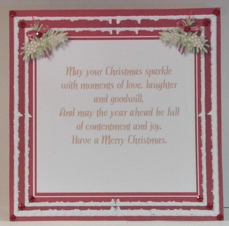 Christmas Insert With Verse , Red by Hazel Underwood