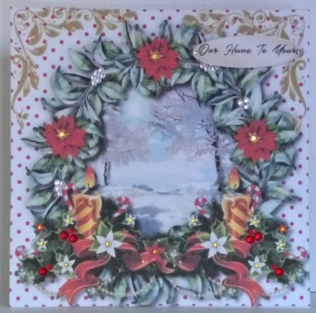 6, Card Fronts with Christmas Scenes and 2 Inserts  by Hazel Underwood