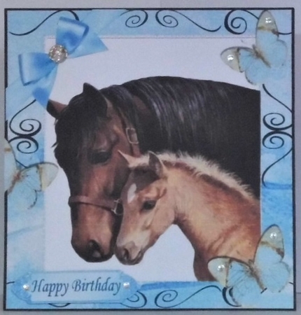 4 Lovely Moments with mum and baby foals card fronts Mini Kit by Hazel Underwood