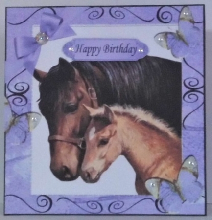 4 Lovely Moments with mum and baby foals card fronts Mini Kit by Hazel Underwood