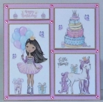 Little princess and unicorn birthday topper by Hazel Underwood