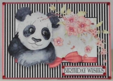 Panda in the Panel Card Topper by Hazel Underwood