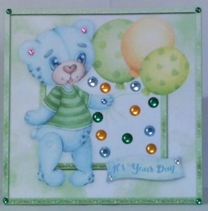 Birthday Bear Card Topper by Hazel Underwood