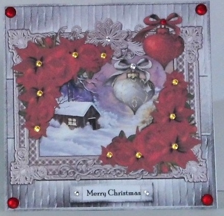 Christmas Cottage In Frame by Hazel Underwood