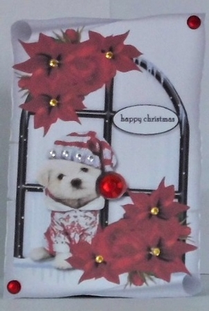 ChristmasScroll Cute Puppy by Hazel Underwood