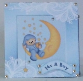 Its A Baby Boy Decoupage by Hazel Underwood