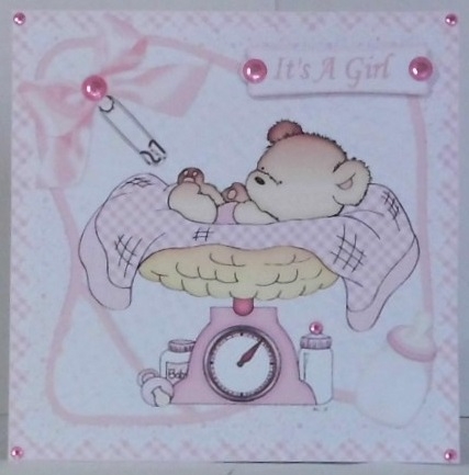 7x7 New baby girl weighs in mini kit by Hazel Underwood