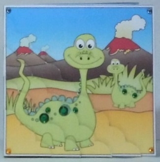 Cute Dinosaur Scalloped Corner Stacker by Hazel Underwood