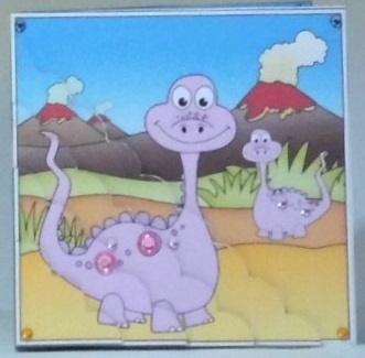 Cute Dinosaur Scalloped Corner Stacker by Hazel Underwood