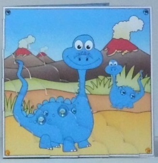 Cute Dinosaur Scalloped Corner Stacker by Hazel Underwood
