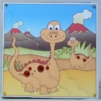 Cute Dinosaur Scalloped Corner Stacker by Hazel Underwood