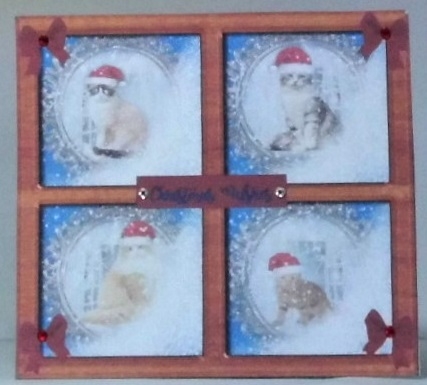 A cute Christmas cat card by Hazel Underwood