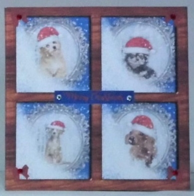 A cute Christmas dog card by Hazel Underwood
