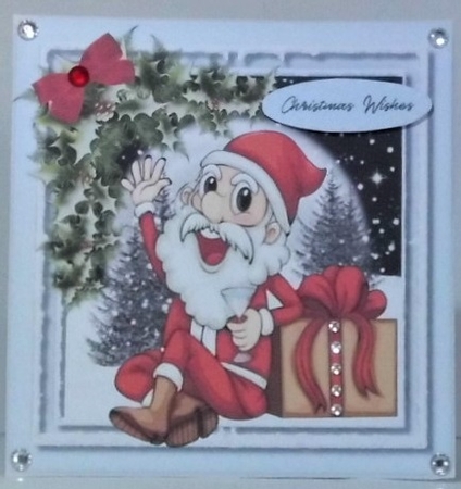 Christmas Santa Gnome  by Hazel Underwood