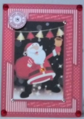 Clean & Simple Christmas, Quick Card, Layered, Decoupage, Santa Claus, St Nick, 4 by Hazel Underwood