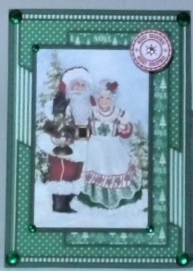 Clean & Simple Christmas, Quick Card, Layered, Decoupage, Santa Claus, St Nick, 5 by Hazel Underwood