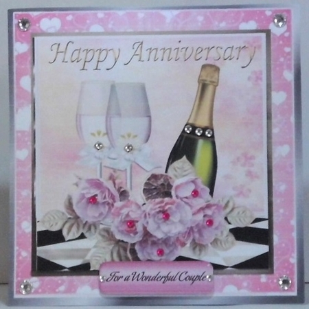 to the happy couple champagne & roses 8x8 by Hazel Underwood
