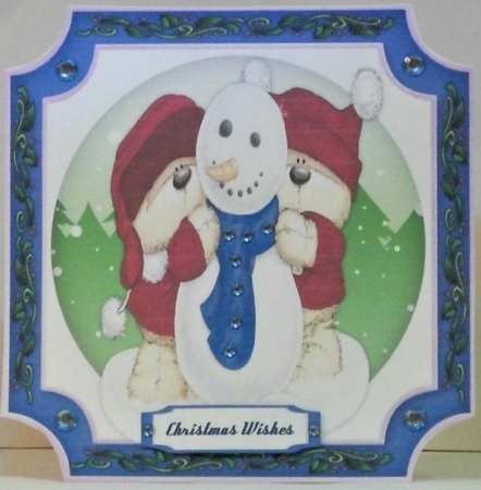 6, Sheet Bumper Kit , Christmas Teddies  by Hazel Underwood