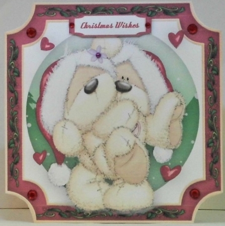 6, Sheet Bumper Kit , Christmas Teddies  by Hazel Underwood