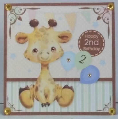 Age Appropriate Giraffe Card Topper by Hazel Underwood