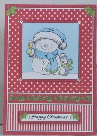 Snowman Cheers Holiday Topper by Hazel Underwood