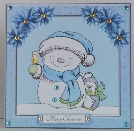 Snowman Cheers Holiday Topper 3 by Hazel Underwood