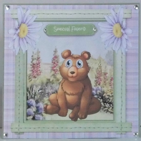 Bear and the flowers by Hazel Underwood