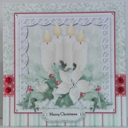 Christmas Card Topper Candles by Hazel Underwood