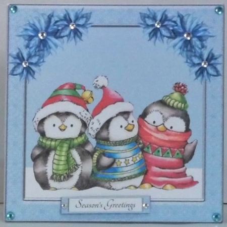 Cute Penguin Trio Holiday Topper by Hazel Underwood