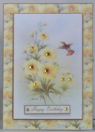Lovely Rob Pohl Hummingbird In The Flowers Birthday Topper by Hazel Underwood