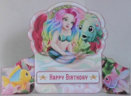 Gate fold Pyramage Card kit pink mermaid by Hazel Underwood