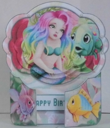 Gate fold Pyramage Card kit green mermaid by Hazel Underwood