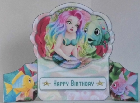 Gate fold Pyramage Card kit green mermaid by Hazel Underwood